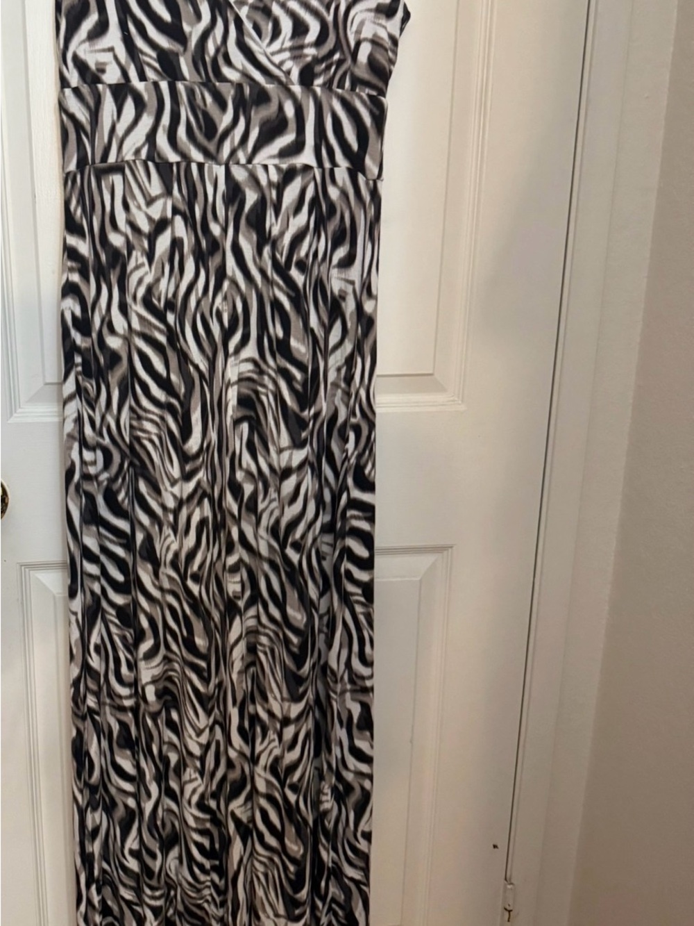 Black and White Zebra Print Maxi Skirt